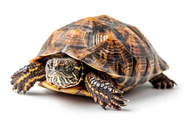 Obraz premium Turtle Close-Up on White Background