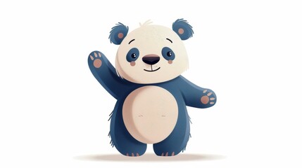 Fototapeta premium A blue and white panda bear standing up