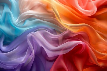 Fototapeta premium Colorful flowing fabric art