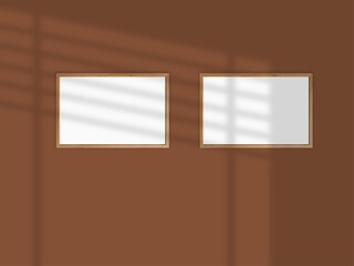Minimalist frame mockup on background with shadow