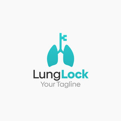 Lung Lock Logo Vector Template Design. Good for Business, Start up, Agency, and Organization
