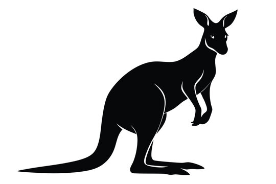 recommend clip art: Kangaroo full black silhouette B.eps