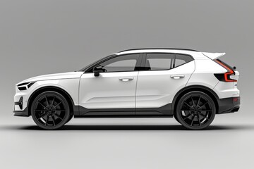 Naklejka premium Modern White SUV Side View