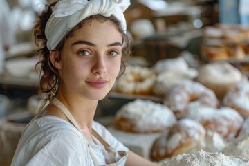 Young Female Baker in Artisan Bakery