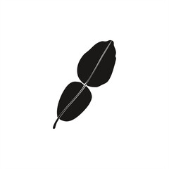 minimalist silhouette illustration of kaffir lime leaves for icon or logo