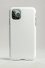 A white phone case mockup on a white background