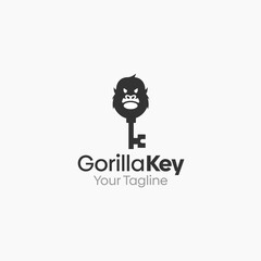 Gorilla Key Logo Vector Template Design. Good for Business, Start up, Agency, and Organization
