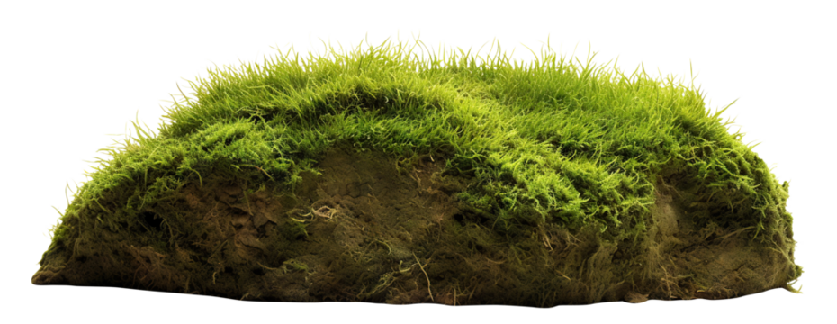 Patch of fresh green lawn grass, cut out