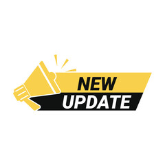 new update logo design vector template for information