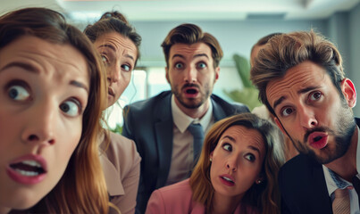 Obraz premium Successful Business People Reacting with Disapproval and Gossip
