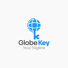 Globe Key Logo Vector Template Design. Good for Business, Start up, Agency, and Organization