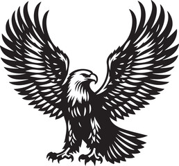 Wings of Freedom: An Eagle Silhouette, vector illustration, isolated
