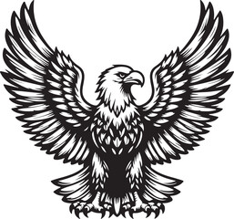 Wings of Freedom: An Eagle Silhouette, vector illustration, isolated