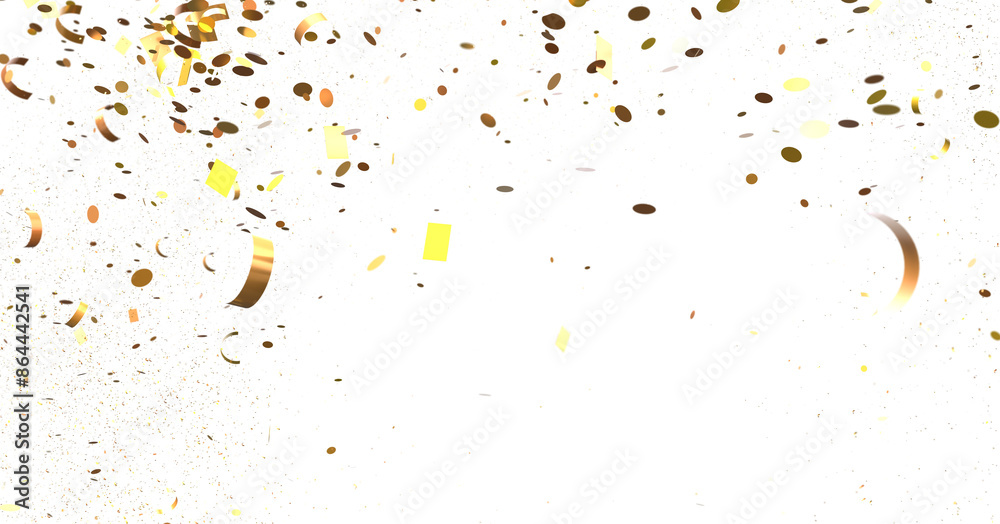 Wall mural elegant embrace: mesmerizing 3d illustration depicting swirling gold confetti