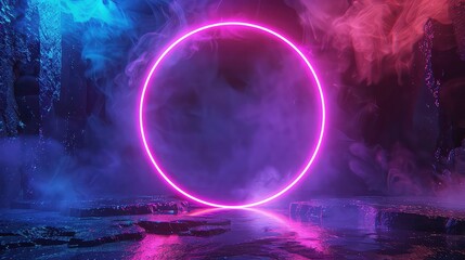 frame background blank neon isolated round ultraviolet glowing light space ring text halo 3d blank ring render laser circle symbol blank spectrum space frame neon three-dimensional ultraviolet.