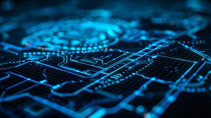 Obraz premium electronic circuit board Holographic technology Background