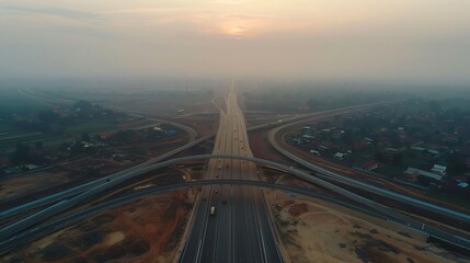 Fototapeta premium aerial view of a highway