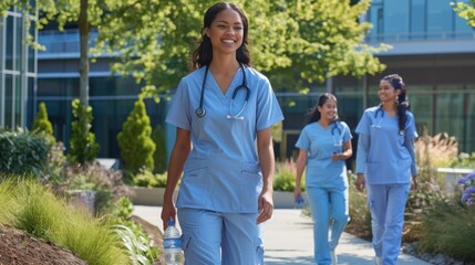The Group of Smiling Nurses