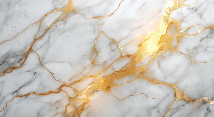 Elegant white marble texture with thin golden veins