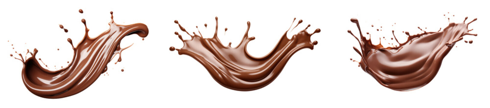 liquid chocolate splash isolated on white or transparent png