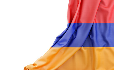 Flag of Armenia with empty space on the left. Isolated. 3D Rendering