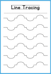 Line tracing Handwriting practice for kids