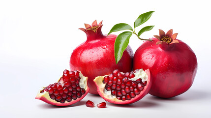 pomegranate with leaves