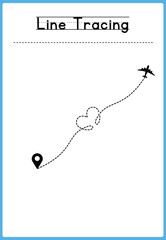 Fototapeta premium Line tracing Handwriting practice for kids