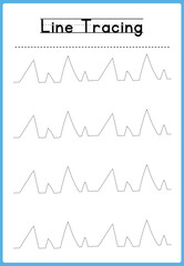 Line tracing Handwriting practice for kids