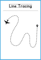 Line tracing Handwriting practice for kids