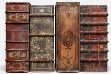 A row of old books stacked on top of each other, waiting to be read