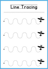 Line tracing Handwriting practice for kids