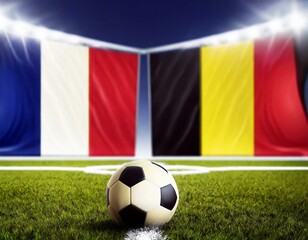 Naklejka premium soccer ball and flag