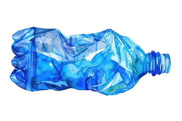 A close-up of a blue plastic bottle against a white background, useful for packaging or product design illustrations