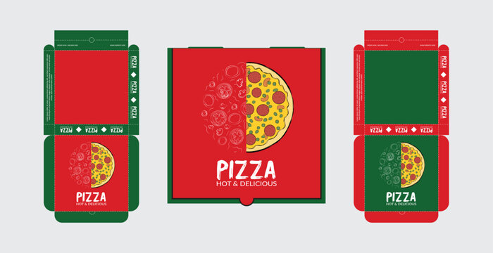 Pizza Box Design, Pizza Packaging Design, Pizza Box Design Template, Ready For Print.
