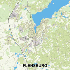 Flensburg, Germany map poster art