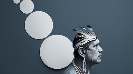 indigenous native person portrait, artistic concept