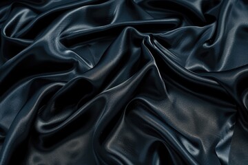 Fototapeta premium Close-up shot of black satin material with smooth and shiny surface