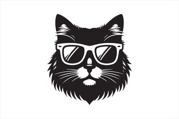 Cat had silhouette vector 