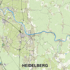 Heidelberg, Germany map poster art