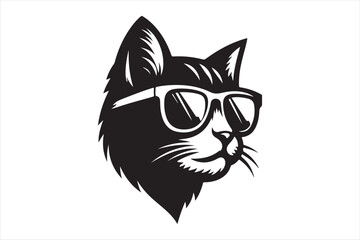 Cat had silhouette vector 