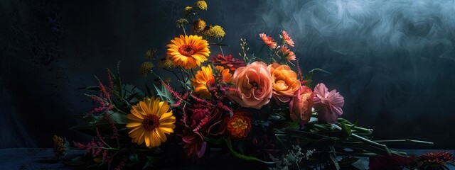 Moody Still Life Shot of Flowers