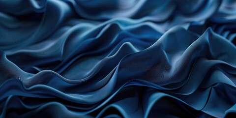 Obraz premium A detailed view of a blue textile with intricate patterns and textures