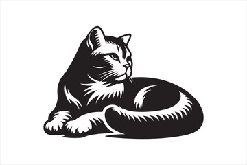 Cat had silhouette vector 