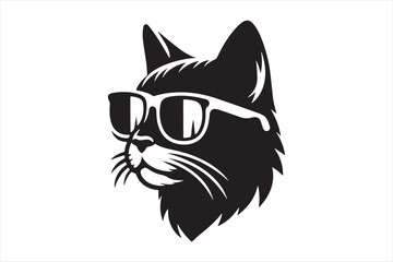 Cat had silhouette vector 