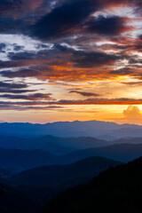 sunset over the mountains