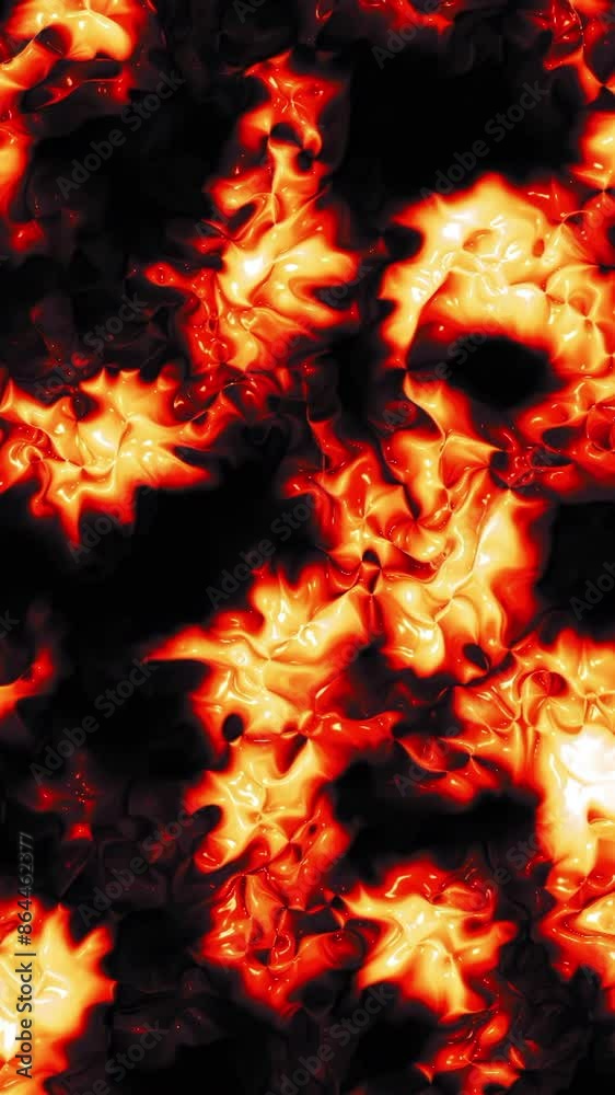 Sticker glowing 3d lava waves in motion. motion. background of 3d lava liquids glowing in motion. lava glowi