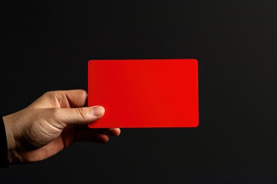 A dramatic red card being issued, isolated with space for copy