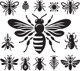 line art of a bee 