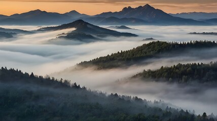 fog over the mountains
